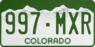 CO license plate 997MXR