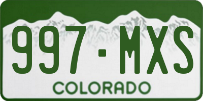 CO license plate 997MXS