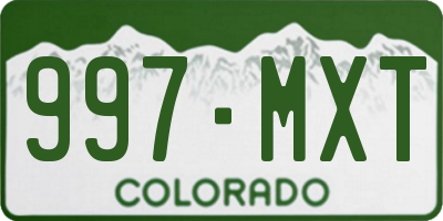 CO license plate 997MXT