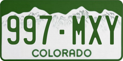 CO license plate 997MXY