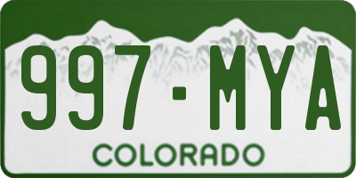 CO license plate 997MYA