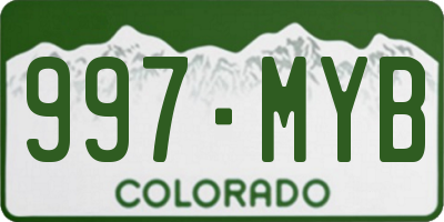 CO license plate 997MYB