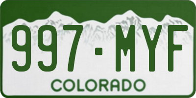 CO license plate 997MYF