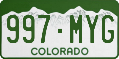 CO license plate 997MYG