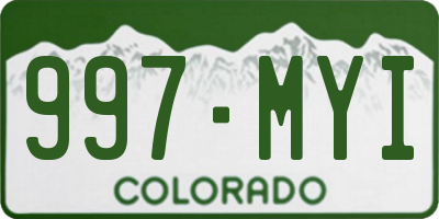 CO license plate 997MYI