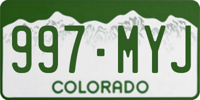 CO license plate 997MYJ
