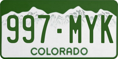 CO license plate 997MYK