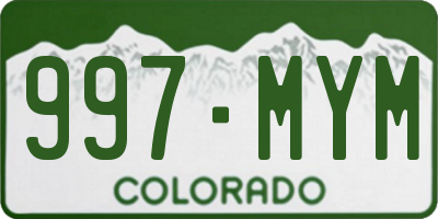 CO license plate 997MYM