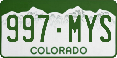 CO license plate 997MYS
