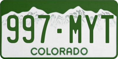 CO license plate 997MYT