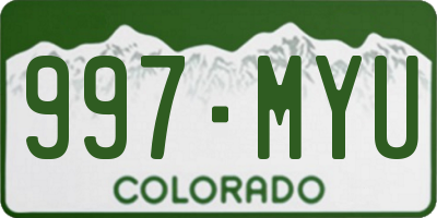 CO license plate 997MYU