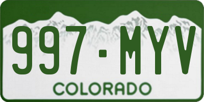 CO license plate 997MYV
