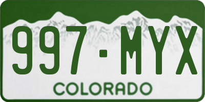 CO license plate 997MYX