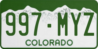 CO license plate 997MYZ