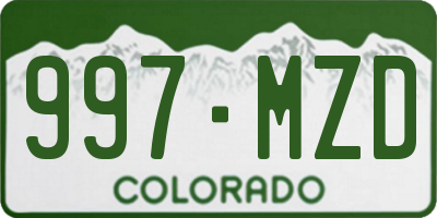 CO license plate 997MZD