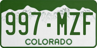 CO license plate 997MZF