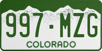 CO license plate 997MZG