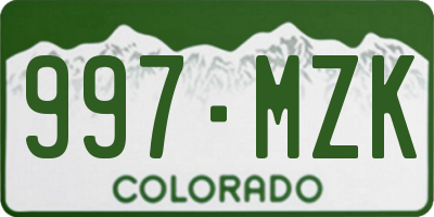 CO license plate 997MZK