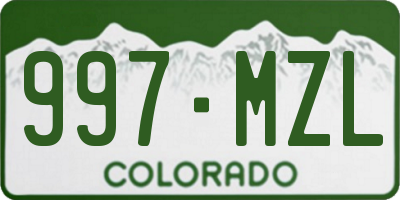 CO license plate 997MZL