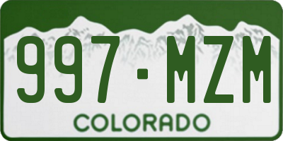 CO license plate 997MZM