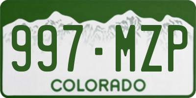 CO license plate 997MZP