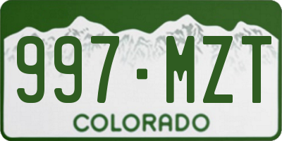 CO license plate 997MZT