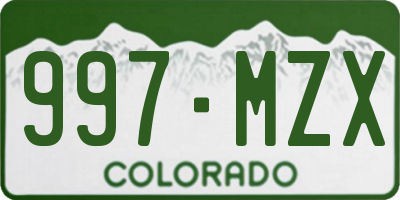CO license plate 997MZX