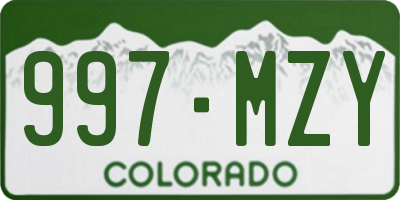 CO license plate 997MZY