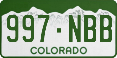 CO license plate 997NBB