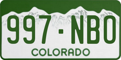 CO license plate 997NBO