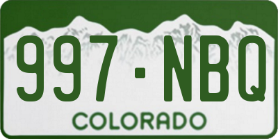 CO license plate 997NBQ