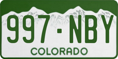 CO license plate 997NBY