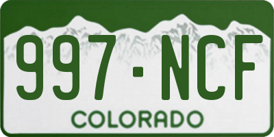 CO license plate 997NCF