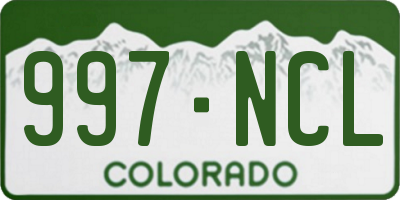 CO license plate 997NCL