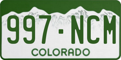 CO license plate 997NCM