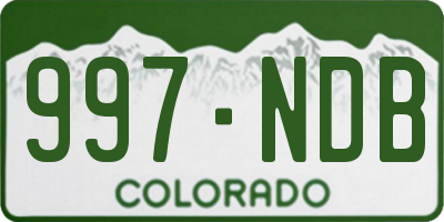CO license plate 997NDB