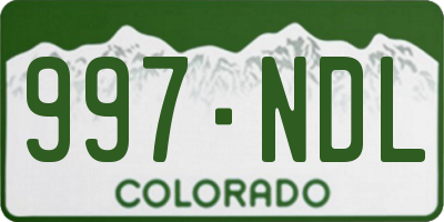 CO license plate 997NDL