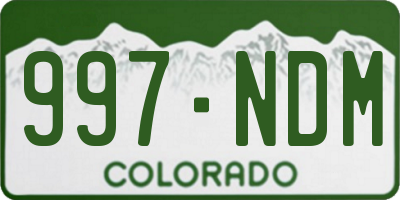 CO license plate 997NDM