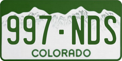 CO license plate 997NDS
