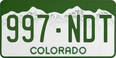 CO license plate 997NDT