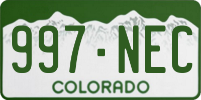 CO license plate 997NEC