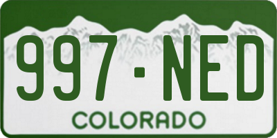 CO license plate 997NED