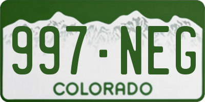 CO license plate 997NEG