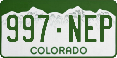 CO license plate 997NEP