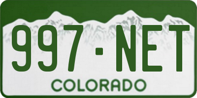 CO license plate 997NET