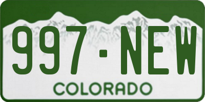 CO license plate 997NEW