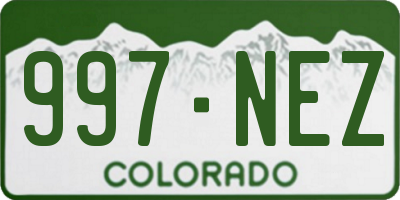 CO license plate 997NEZ
