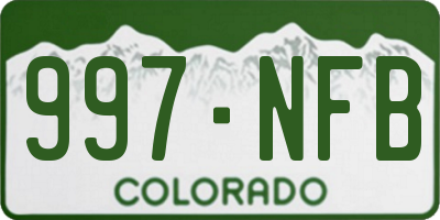CO license plate 997NFB