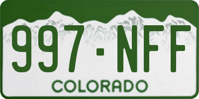 CO license plate 997NFF