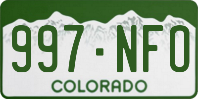 CO license plate 997NFO